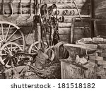 Disused old blacksmith forge at the old gold mining town hill end nsw australia