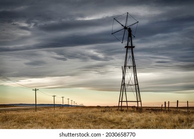 Disused Windpump In Northern Alberta, Canada 