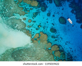 Dive boat at Wheeler Reef, Great Barrier Reef Australia