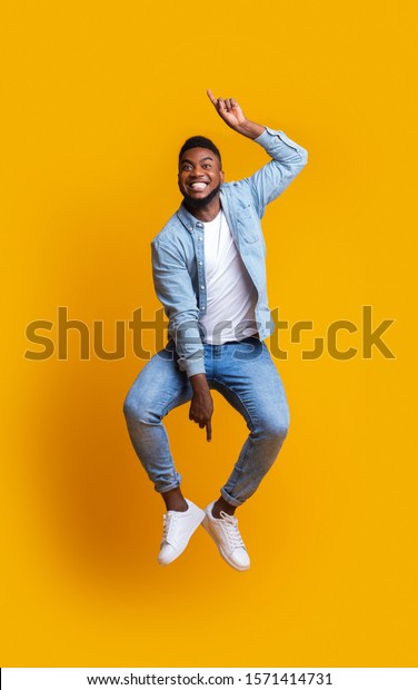 Dive Into Fun Crazy Black Guy Stock Photo (Edit Now) 1571414731