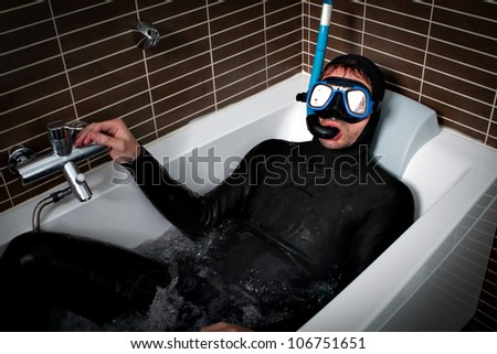 diver in a bath