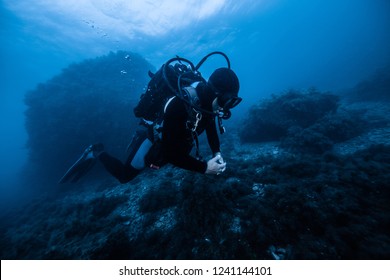 Diver in the Black sea, Russia