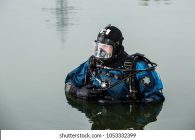 Diver Rescuer Comes Out Of The Water