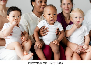 Diverse Babies With Their Parents