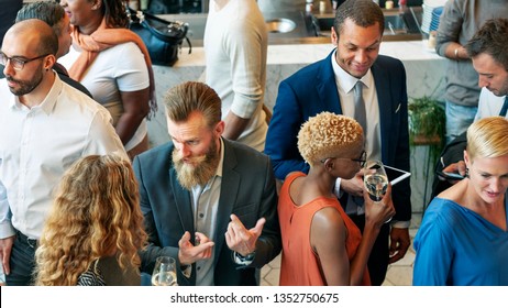Diverse business people in a dinner party
