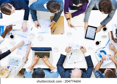 Diverse Business People on a Meeting - Shutterstock ID 204774604