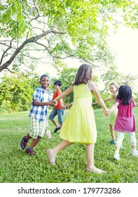 Diverse Children Dancing in The Park