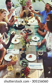 Diverse Friends People Group Eating Food Concept