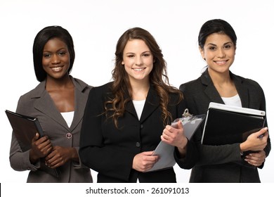 Diverse group of businesswomen working as a team.