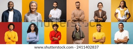 Diverse group of individuals is captured with crossed arms, presenting a slightly more professional demeanor. This variation in posture suggests a theme of confidence and self-assuredness
