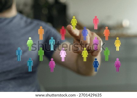 Diverse Group Interacting With Touchscreen Representation