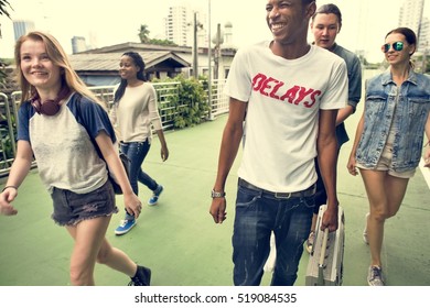 Diverse Group People Hanging Out Concept