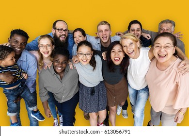 Diverse Group Of People Together Studio Portrait