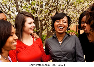 Diverse Group Of Students. Group Of Women Only.