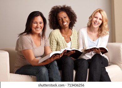 Diverse group of woman in a small group.