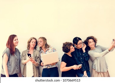 Diverse Group Of Women Hanging Out