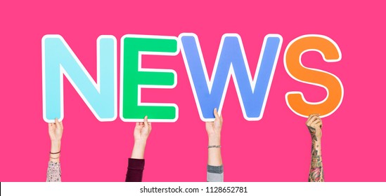 Diverse Hands Holding Word News Stock Photo 1128652781 | Shutterstock