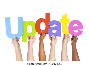 Diverse Hands Holding The Word Update - Powered by Shutterstock