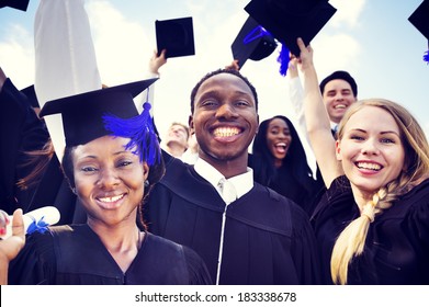 Diverse International Students Celebrating Graduation