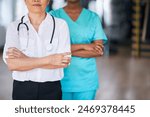 Diverse Medical Professionals Standing Together in a Hospital