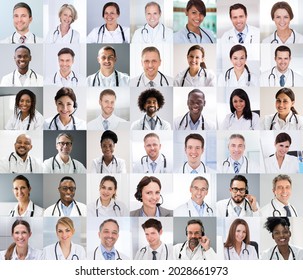 Diverse Multicultural Medical Doctor Photo Collage Headshot