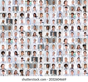 Diverse Multicultural Medical Doctor Photo Collage Headshot