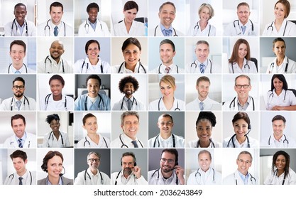 Diverse Multicultural Medical Doctor Photo Collage Headshot