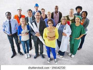 Diverse Multiethnic People with Different Jobs - Shutterstock ID 196142720