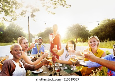 Diverse Neighbors Drinking Party Yard Concept Stock Photo 305640419 ...