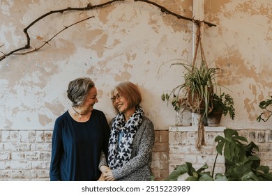 Diverse older lesbian couple in love - Powered by Shutterstock