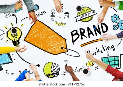 Diverse People Aerial View Meeting Marketing Brand Concept