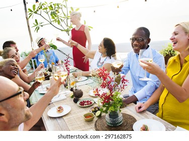 Diverse People Cheers Celebration Food Concept Stock Photo 297170861 ...