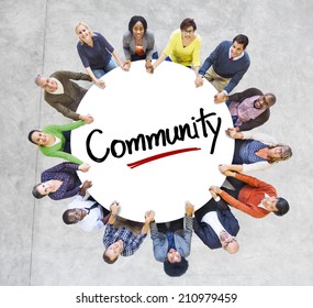 Diverse People In A Circle With Community Concept