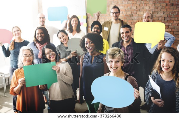 Diverse People Communication Speech Bubble Concept