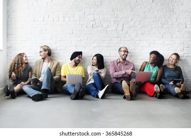Diverse People Digital Device Connection Technology Concept