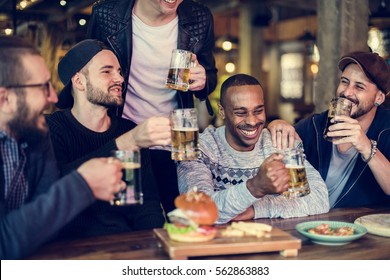 Diverse People Enjoy Food Drinks Party Restaurant