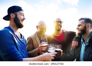 Diverse People Friends Hanging Out Drinking Stock Photo 290127743 ...