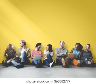 Diverse People Friendship Digital Device Copy Space Concept