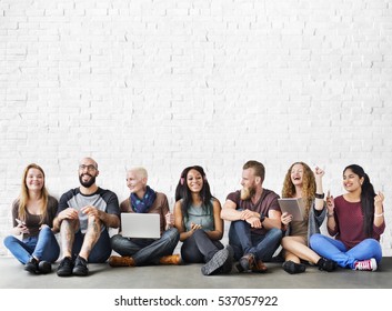 Diverse People Friendship Digital Device Connection Concept - Powered by Shutterstock