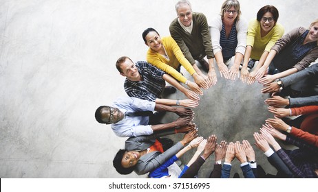 Diverse People Friendship Togetherness Connection Aerial View Concept