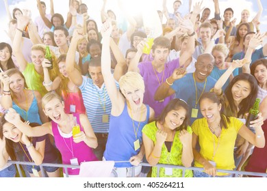 Diverse People Friendship Togetherness Happiness Concert Concept - Shutterstock ID 405264211
