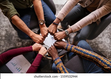 Diverse People Hands Fists Together Teamwork