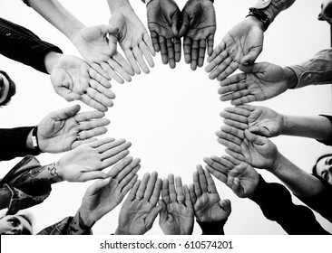 Diverse People Hands Together Partnership