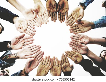 Diverse People Hands Together Partnership