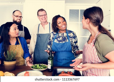 Diverse People Joining Cooking Class