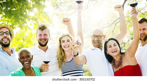 Diverse People Luncheon Outdoors Food Concept - Shutterstock ID 305150702