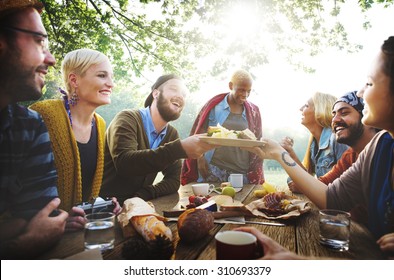 Diverse People Luncheon Outdoors Food Concept - Powered by Shutterstock