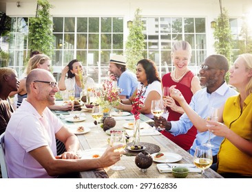 Diverse People Luncheon Outdoors Hanging Out Concept