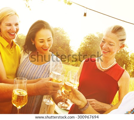 Diverse People Outdoors Hanging out Concept