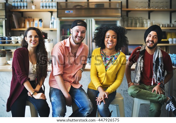 Diverse People Sitting Cheerful Friendship Concept